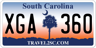 SC license plate XGA360