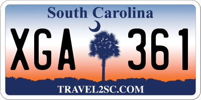 SC license plate XGA361