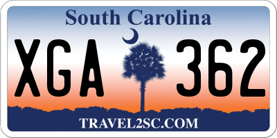 SC license plate XGA362