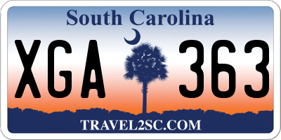 SC license plate XGA363