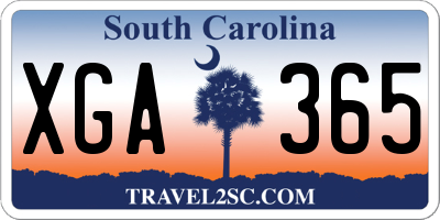 SC license plate XGA365