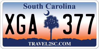 SC license plate XGA377