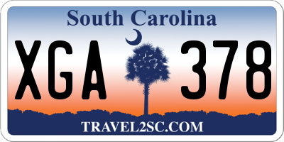 SC license plate XGA378