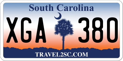 SC license plate XGA380