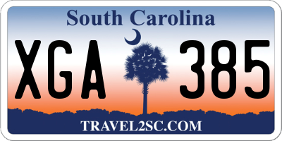 SC license plate XGA385