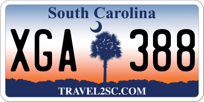 SC license plate XGA388