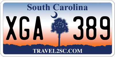 SC license plate XGA389