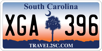 SC license plate XGA396