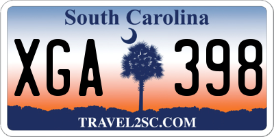 SC license plate XGA398