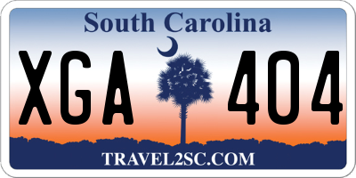 SC license plate XGA404