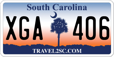 SC license plate XGA406