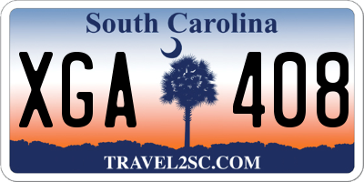 SC license plate XGA408