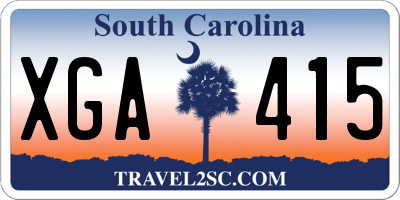 SC license plate XGA415