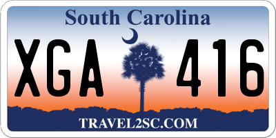 SC license plate XGA416