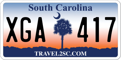 SC license plate XGA417