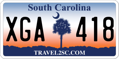 SC license plate XGA418