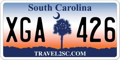 SC license plate XGA426