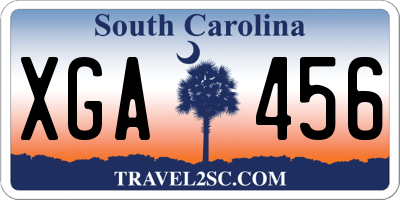 SC license plate XGA456