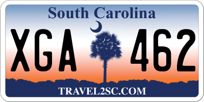 SC license plate XGA462