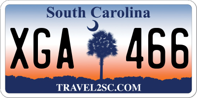 SC license plate XGA466