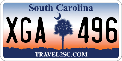 SC license plate XGA496