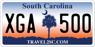 SC license plate XGA500