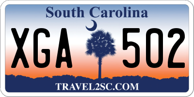 SC license plate XGA502