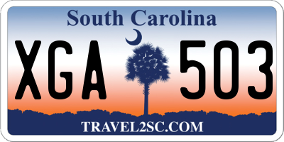 SC license plate XGA503