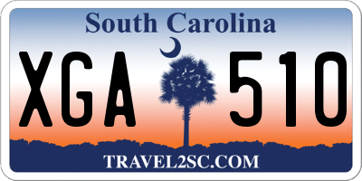 SC license plate XGA510