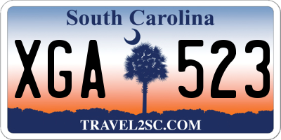 SC license plate XGA523