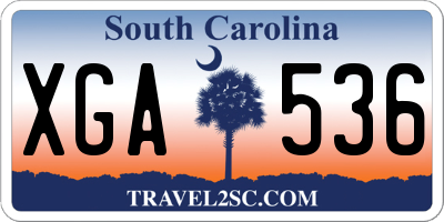 SC license plate XGA536