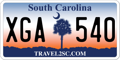 SC license plate XGA540