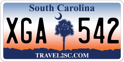 SC license plate XGA542