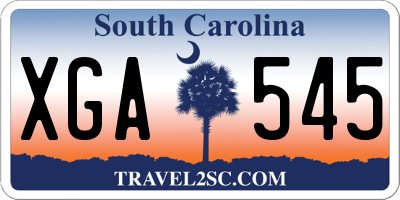 SC license plate XGA545