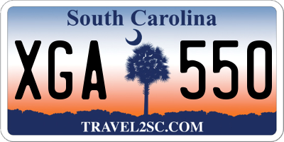 SC license plate XGA550