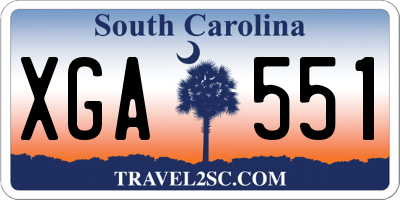 SC license plate XGA551