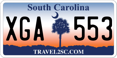 SC license plate XGA553