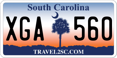SC license plate XGA560