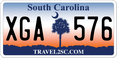 SC license plate XGA576