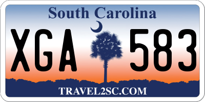 SC license plate XGA583