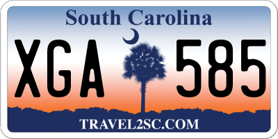 SC license plate XGA585
