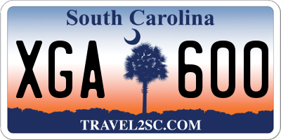 SC license plate XGA600