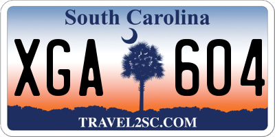 SC license plate XGA604