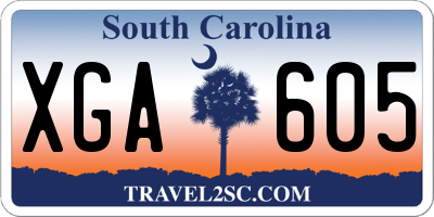 SC license plate XGA605