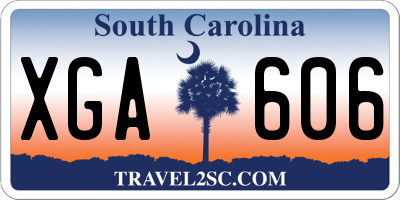 SC license plate XGA606