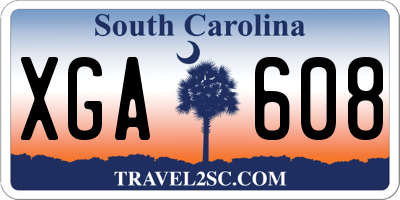 SC license plate XGA608