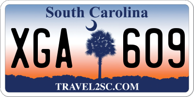 SC license plate XGA609