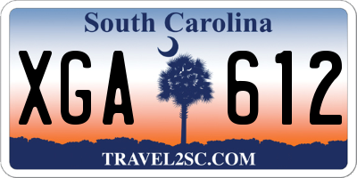SC license plate XGA612