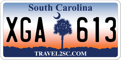 SC license plate XGA613