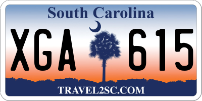SC license plate XGA615